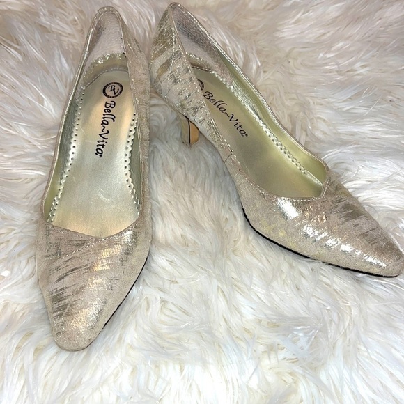 Bella Vita Shoes - 🌸 Bella Vita silver tan heels. Size 5 1/2. 2 1/2” heel.